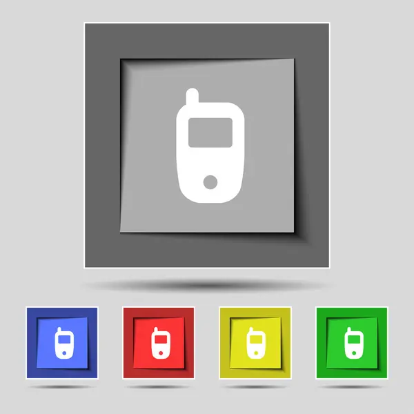 Símbolo de tecnología de telecomunicaciones móviles. Establecer botones de color. Vector — Archivo Imágenes Vectoriales
