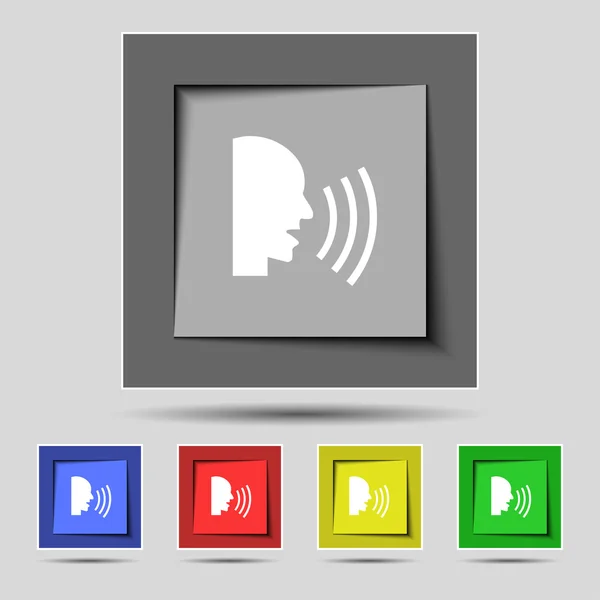 Talking Flat modern web icon. Set colour button. Vector — Stock Vector