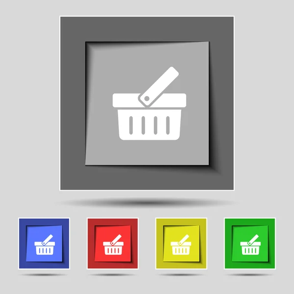 Shopping Cart sign icon. Online buying button. Set colourful buttons. Vector — Stock Vector