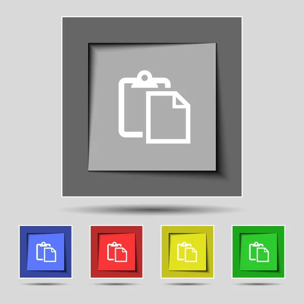 Editar icono de signo de documento. Establecer botón de color. Navegación moderna del sitio web UI Vector — Vector de stock