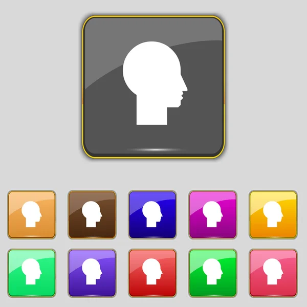 Icono de signo de usuario. Símbolo de persona. Establecer botones de colores. Navegación moderna del sitio web UI Vector — Archivo Imágenes Vectoriales