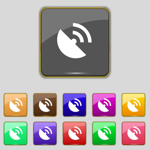 Icono GPS. Piso moderno Establecer botones de colores. Vector — Archivo Imágenes Vectoriales