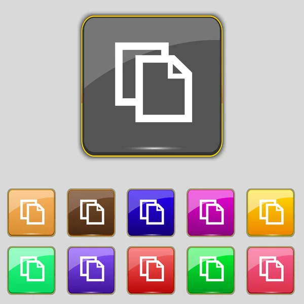 Modifier l'icône de signe du document. bouton de contenu. Définir des boutons colorés Navigation moderne sur le site de l'interface utilisateur. Vecteur — Image vectorielle