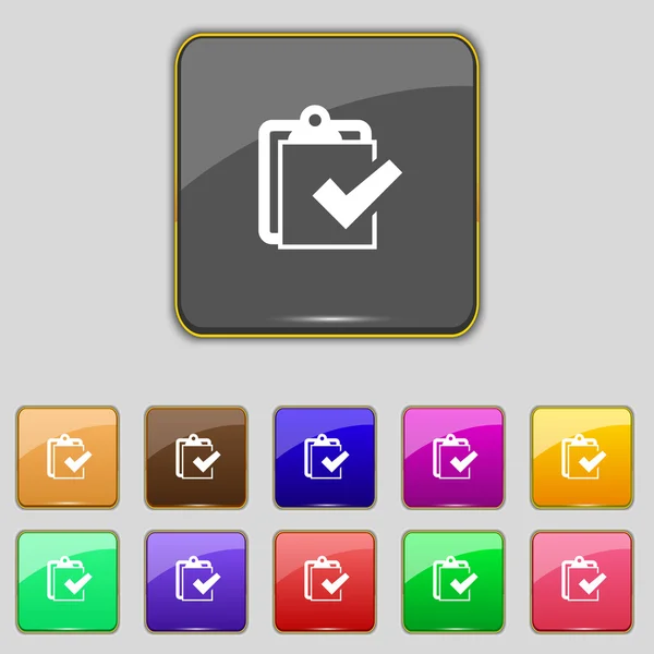 Editar icono de signo de documento. Establecer botón de color. Navegación moderna del sitio web UI Vector — Vector de stock