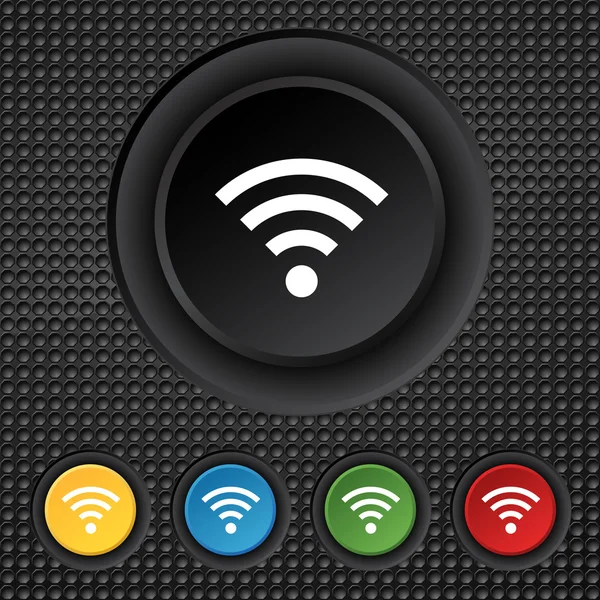 WiFi σήμα. σύμβολο Wi-fi. ασύρματο δίκτυο εικονίδιο ζώνη. Ορισμός έγχρωμα πλήκτρα. διάνυσμα — Διανυσματικό Αρχείο
