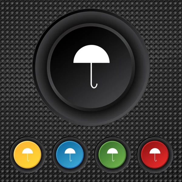 Parapluie signe icône. Symbole de protection pluie. Définir des boutons colorés. Vecteur — Image vectorielle