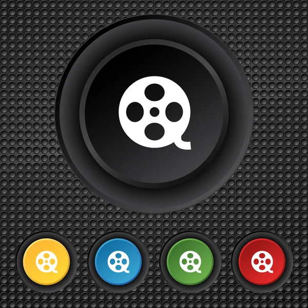Ícone de vídeo. símbolo de quadro. Definir botões coloridos. Vetor — Vetor de Stock