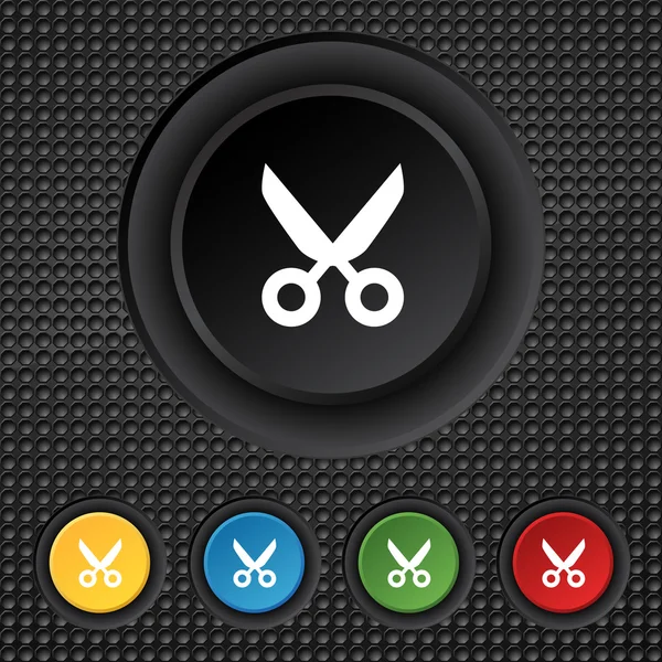 Saxar frisör tecken ikon. skräddarsy symbol. Ange färgglada knappar. vektor — Stock vektor