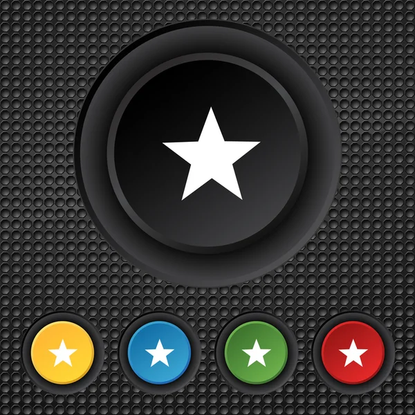 Hvězdné znamení ikona. oblíbené tlačítko. navigační symbol. nastavit barevné knoflíky vektor — Stockový vektor