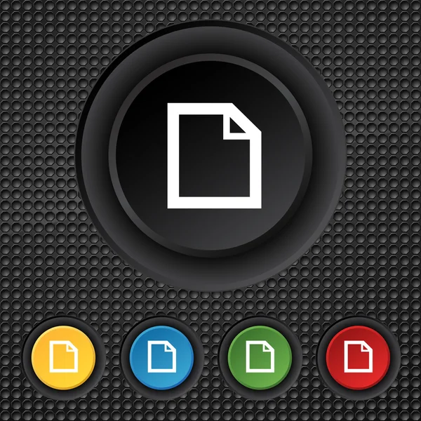 Modifica l'icona del segno del documento. pulsante contenuto. Imposta pulsanti colorati Navigazione moderna del sito web dell'interfaccia utente. Vettore — Vettoriale Stock