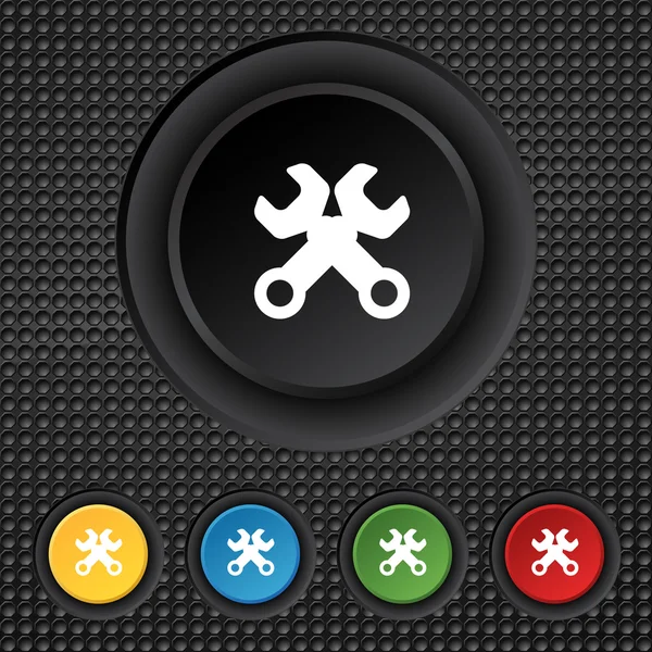 Clé icône signe clé. Symbole d'outil de service. Définir des boutons colorés. Vecteur — Image vectorielle