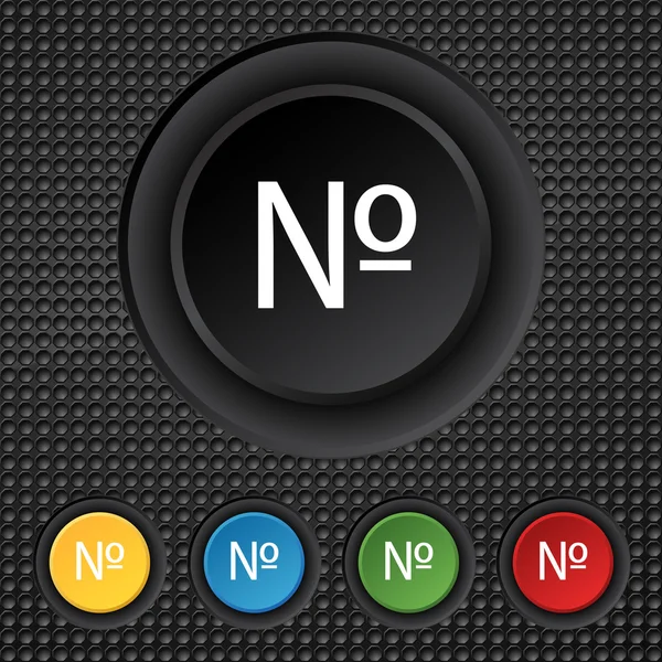 Número icon.Set Plano moderno botão de cor web. Vetor — Vetor de Stock