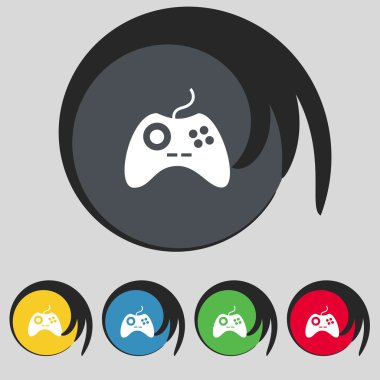 joystick işareti simgesi. video oyunu simgesi. renkli düğmeler ayarlayın. vektör