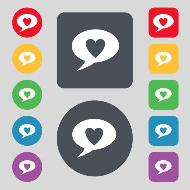 kalp işareti simgesi. aşkın sembolü. colur düğmeleri ayarlayın. vektör