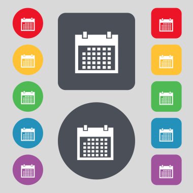 takvim işareti simgesi. gün ay sembolü. düğme tarih. colur düğmeleri ayarlayın. vektör