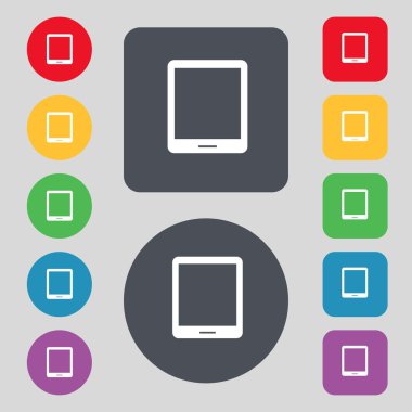 Tablet işareti simgesi. Smartphone düğme. colur düğmeleri ayarlayın. vektör