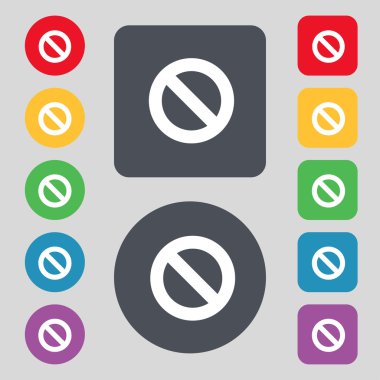 Dur işareti simgesi. İçki yasağı sembolü. hiçbir iz yok. renkli düğmeler ayarlayın. vektör