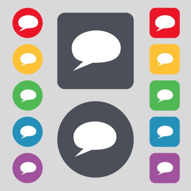 konuşma balonu simgeler. bulut sembolleri düşünüyorum. renkli düğmeler ayarlayın. vektör