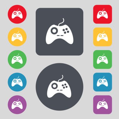 joystick işareti simgesi. video oyunu simgesi. renkli düğmeler ayarlayın. vektör