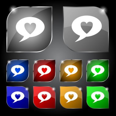 kalp işareti simgesi. aşkın sembolü. colur düğmeleri ayarlayın. vektör