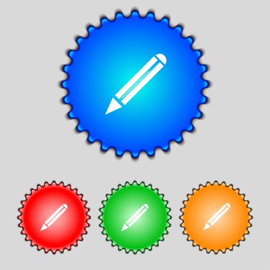 kalem işareti simgesi. içerik düğmesini düzenlemek. colur düğmeleri ayarlayın. vektör