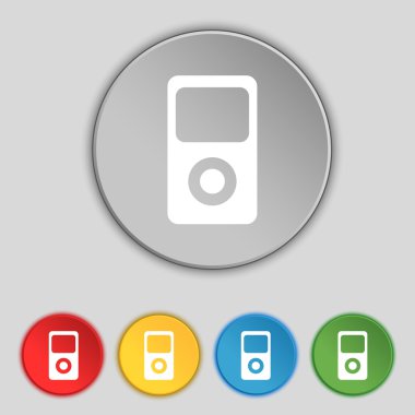 taşınabilir müzik çalar simgesi. colur düğmeleri ayarlayın. vektör