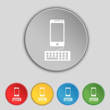 bilgisayar klavye ve smatphone simgesi. renkli düğmeler ayarlayın. vektör