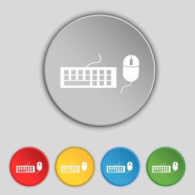bilgisayar klavye ve fare simgesi. renkli düğmeler ayarlayın. vektör