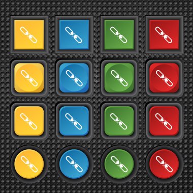 kırık bağlantı düz tek icon.set colur düğmeleri. vektör
