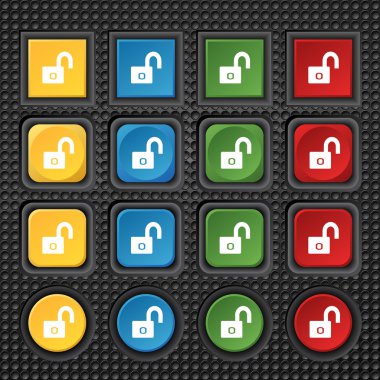 kilit işareti simgesi. soyunma sembolü. colur düğmeleri ayarlayın. vektör