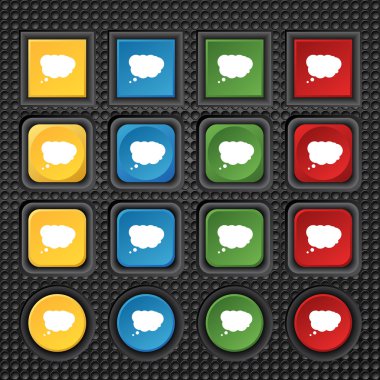 bulut işareti simgesi. veri depolama symbol.set renkli düğmeler. vektör