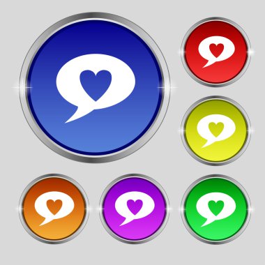 kalp işareti simgesi. aşkın sembolü. colur düğmeleri ayarlayın. vektör