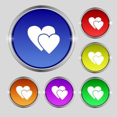 kalp işareti simgesi. aşkın sembolü. colur düğmeleri ayarlayın. vektör