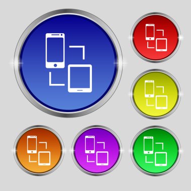 Eşitleme işareti simgesi. iletişimcileri sembolü sync. veri değişimi. colur düğmeleri ayarlayın. vektör