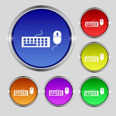 bilgisayar klavye ve fare simgesi. renkli düğmeler ayarlayın. vektör