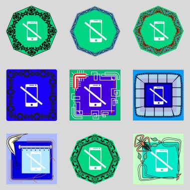 Arama. Smartphone işareti simgesi. Destek sembolü. çagrı Merkezi yasağı durdurmak düz simge vektör