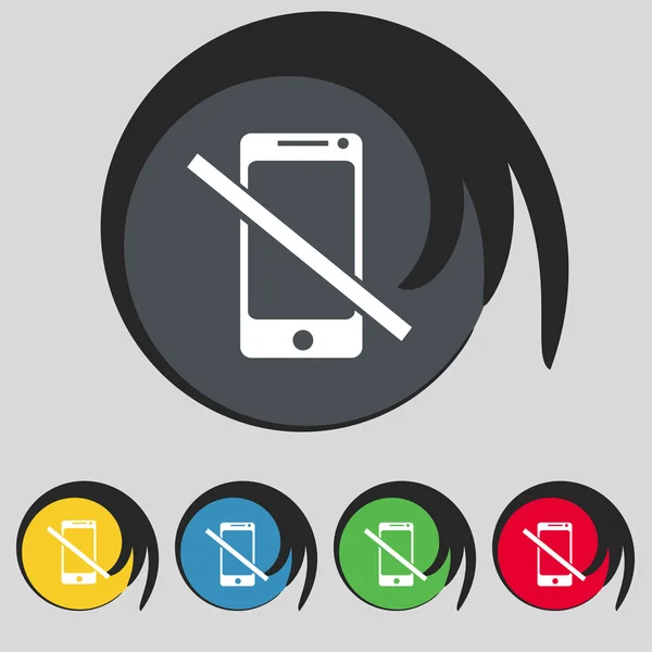 No llames. Smartphone firma icono. Símbolo de soporte. Signo de prohibición del centro de llamadas Stop flat symbol Vector — Archivo Imágenes Vectoriales