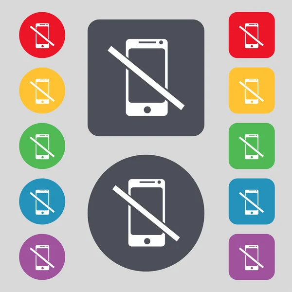 No llames. Smartphone firma icono. Símbolo de soporte. Signo de prohibición del centro de llamadas Stop flat symbol Vector — Vector de stock