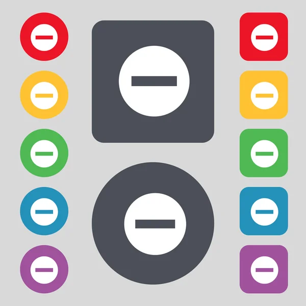 Stopbord pictogram. verbod symbool. geen teken. kleurrijke knoppen instellen vector — Stockvector