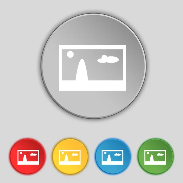 Dosya jpg işareti simgesi. görüntü dosyası sembol indir. renkli düğmeler ayarlayın. Modern UI Web sitesi navigasyon vektör — Stok Vektör