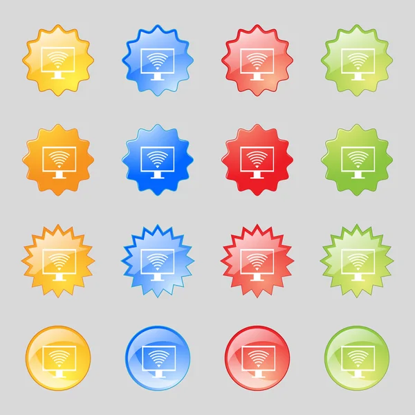 Icono de señal wi fi. Símbolo de videojuego. Establecer botones de colores. Vector — Vector de stock