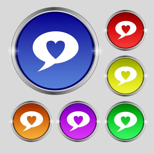 kalp işareti simgesi. aşkın sembolü. colur düğmeleri ayarlayın. vektör