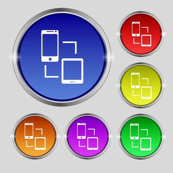 Eşitleme işareti simgesi. iletişimcileri sembolü sync. veri değişimi. colur düğmeleri ayarlayın. vektör