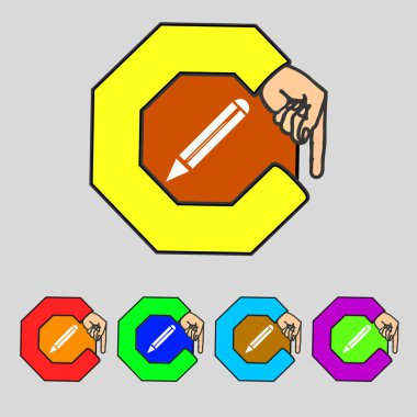 kalem işareti simgesi. içerik düğmesini düzenlemek. colur düğmeleri ayarlayın. vektör