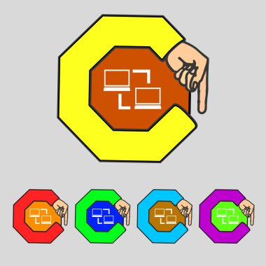 Eşitleme işareti simgesi. Notebook sembolü sync. veri değişimi. colur düğmeleri ayarlayın. vektör