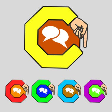 konuşma balonu simgeler. bulut sembolleri düşünüyorum. renkli düğmeler ayarlayın. vektör