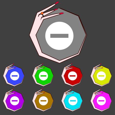 Dur işareti simgesi. İçki yasağı sembolü. hiçbir iz yok. renkli düğmeler ayarlayın. vektör