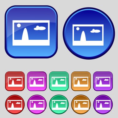 dosya jpg işareti simgesi. görüntü dosyası sembol indir. renkli düğmeler ayarlayın. Modern UI Web sitesi navigasyon vektör