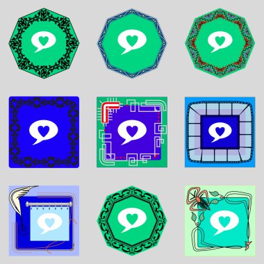 kalp işareti simgesi. aşkın sembolü. colur düğmeleri ayarlayın. vektör