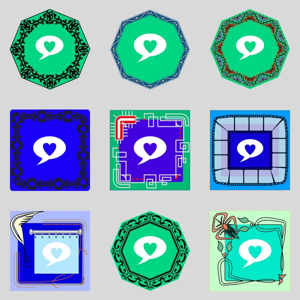 kalp işareti simgesi. aşkın sembolü. colur düğmeleri ayarlayın. vektör